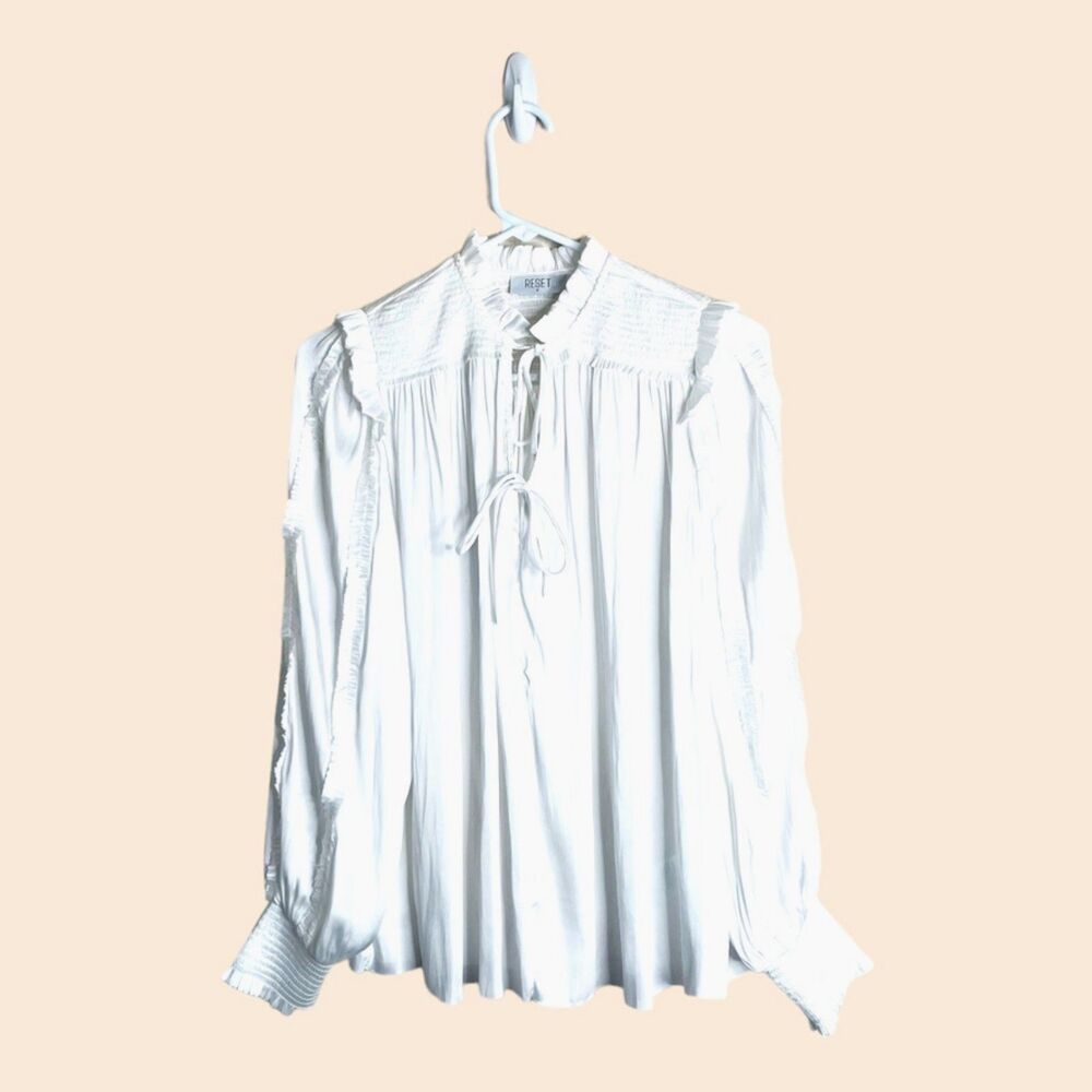 Reset by Jane Karissa White Ruffle Blouse